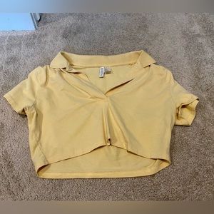 H&M pale yellow crop top